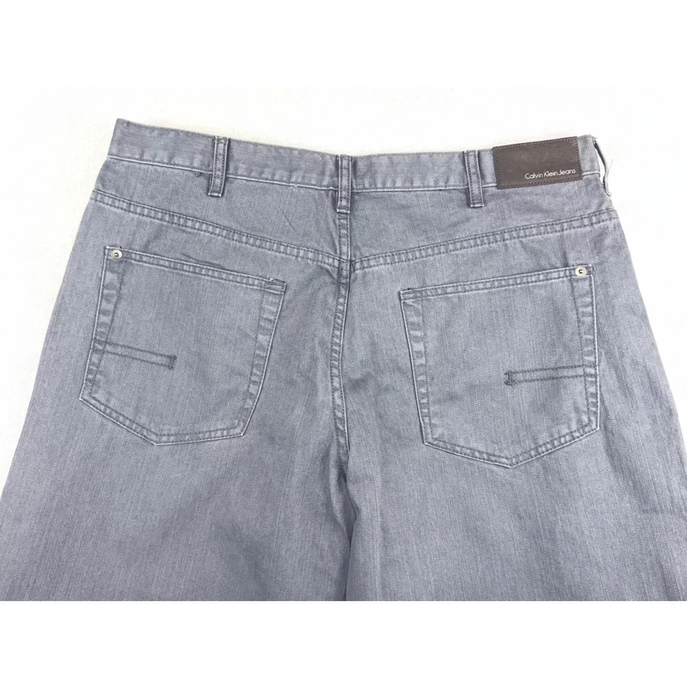 Calvin‎ Klein Jeans Mens 38X30 Relaxed Straight Denim Thunder Grey MG42A36C NWT